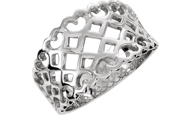 14K White Freeform Ring