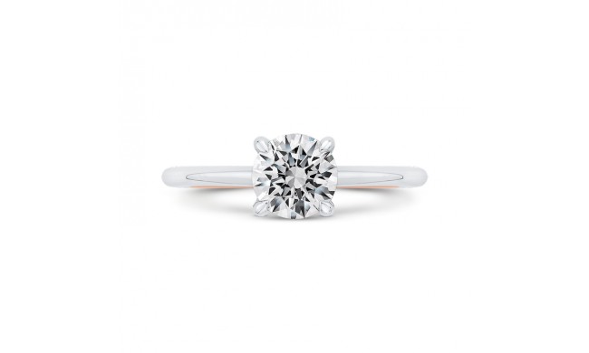 Shah Luxury 14K Two-Tone Gold Diamond Solitaire Plus Engagement Ring  (Semi-Mount)