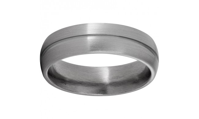 Titanium Domed Band with a Satin Finish and One 1mm Groove