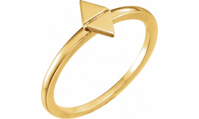 14K Yellow Geometric Stackable Ring