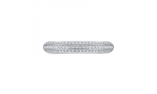 Shah Luxury 14K White Gold Three Row Diamond Wedding Band