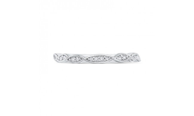 Shah Luxury 14K White Gold Round Diamond Infinity Wedding Band
