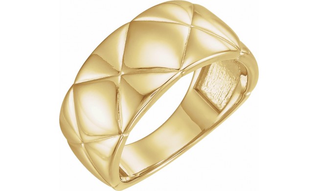 14K Yellow Quilted Ring