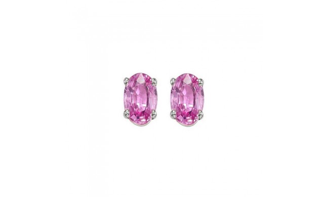 Gems One 14Kt White Gold Pink Sapphire (1 Ctw) Earring