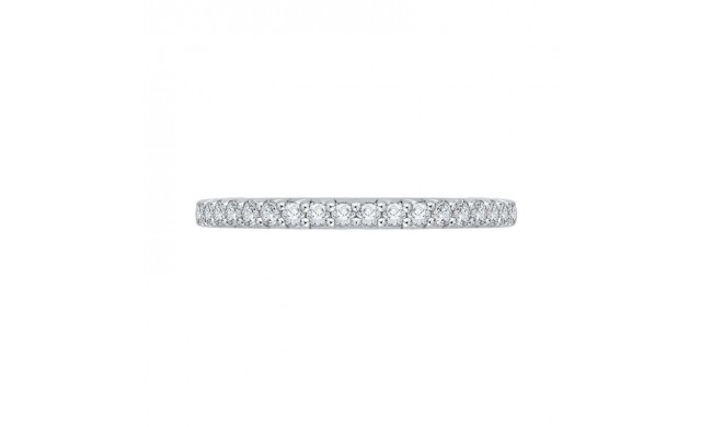 Shah Luxury 14K White Gold Round Diamond Wedding Band