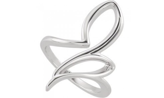 14K White Freeform Ring