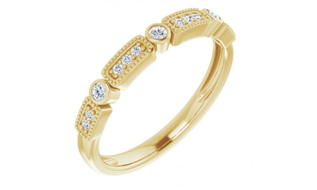 14K Yellow 1/10 CTW Diamond Stackable Ring