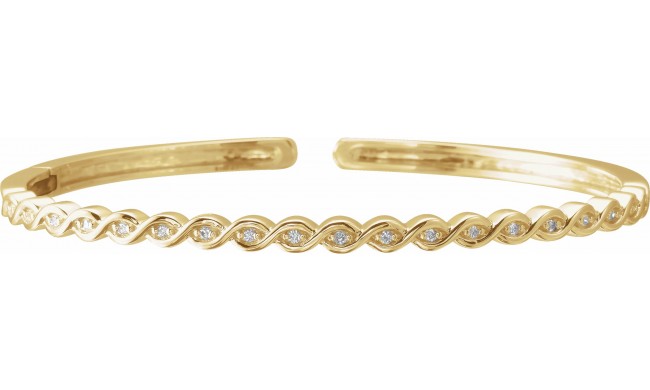 14K Yellow 1/6 CTW Diamond Stackable Bangle Bracelet
