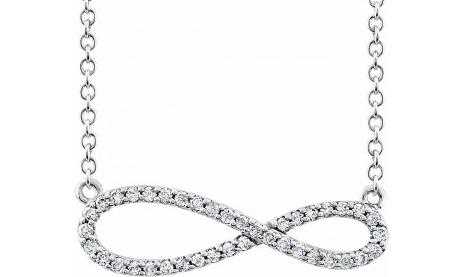 14K White 1/4 CTW Diamond Infinity-Inspired 16-18 Necklace