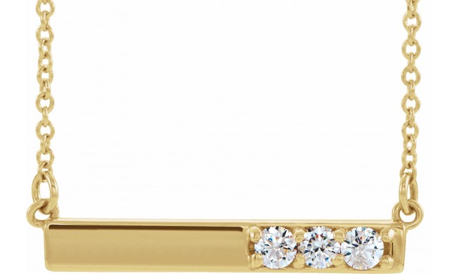 14K Yellow 1/5 CTW Diamond Bar 16-18 Necklace