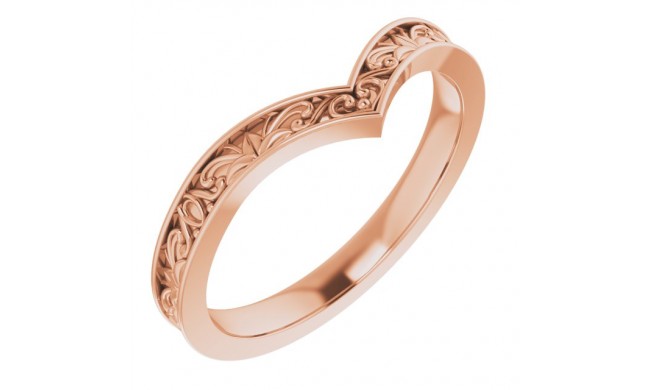 14K Rose Vintage-Inspired V Ring