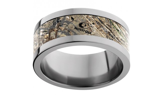 Titanium Flat Band with Mossy Oak Duck Blind Inlay