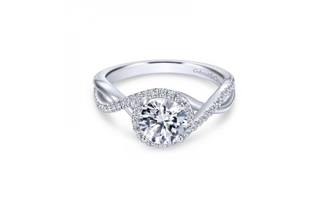 Gabriel & Co. 14k White Gold Contemporary Twisted Engagement Ring