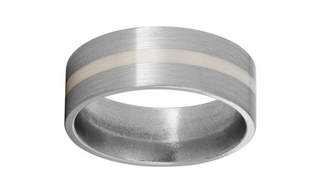 Titanium Flat Band with a 2mm Sterling Silver Inlay and Satin Finish