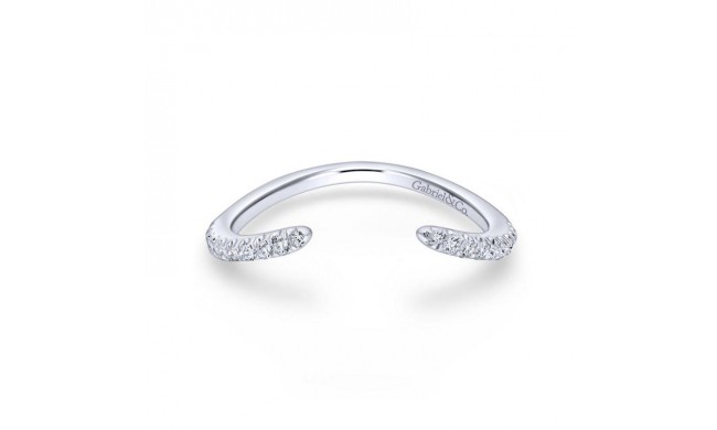 Gabriel & Co. 14k White Gold Contemporary Curved Wedding Band