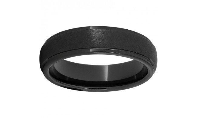 Black Diamond Ceramic Domed Grooved Edge Band with a Stone Finish