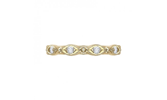 Shah Luxury 14K Yellow Gold Round Diamond Eternity Wedding Band