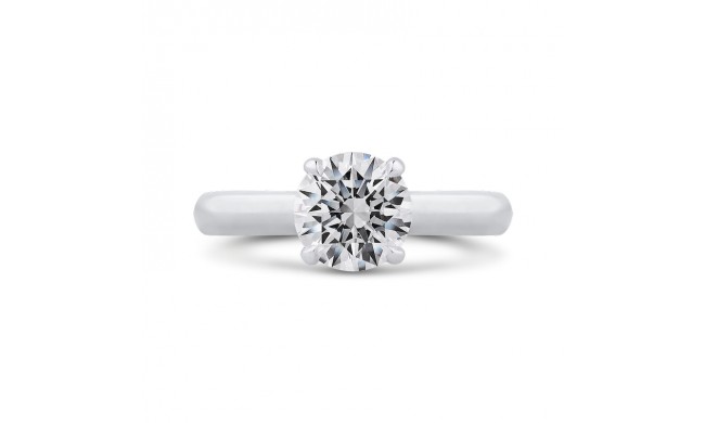 Shah Luxury 14K White Gold Round Diamond Engagement Ring (Semi-Mount)