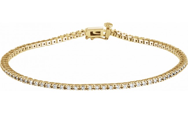 14K Yellow 7/8 CTW Diamond Line 7 1/4 Bracelet