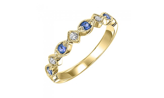 Gems One 10Kt Yellow Gold Diamond (1/20Ctw) & Sapphire (1/6 Ctw) Ring