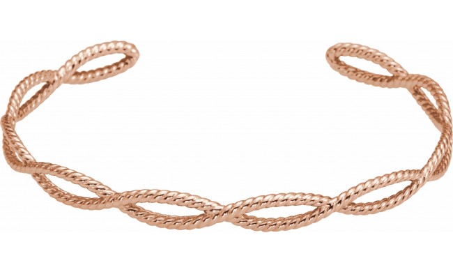 14K Rose Rope Cuff Bracelet