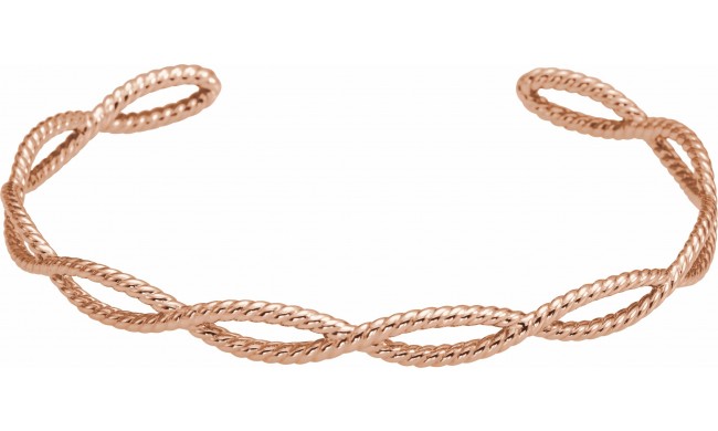 14K Rose Rope Cuff Bracelet