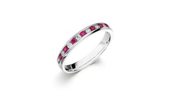 Camelot 14k White Gold Diamond and Ruby Vivid Wedding Band