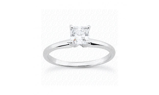 14k White Gold Semi-Mount Solitaire Engagement Ring