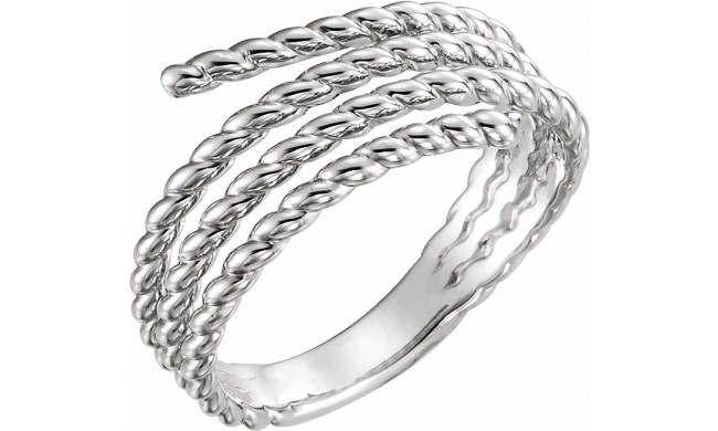 14K White Rope Ring