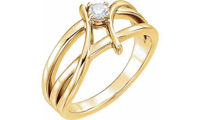 14K Yellow 1/8 CT Diamond Ring