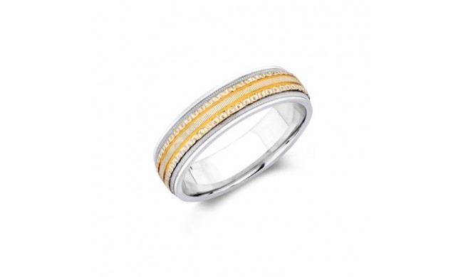 Camelot Sterling Silver & 10k White Gold Blake Wedding Band