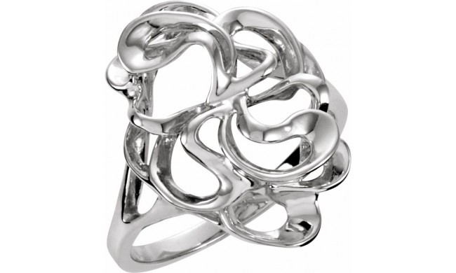 14K White Freeform Ring