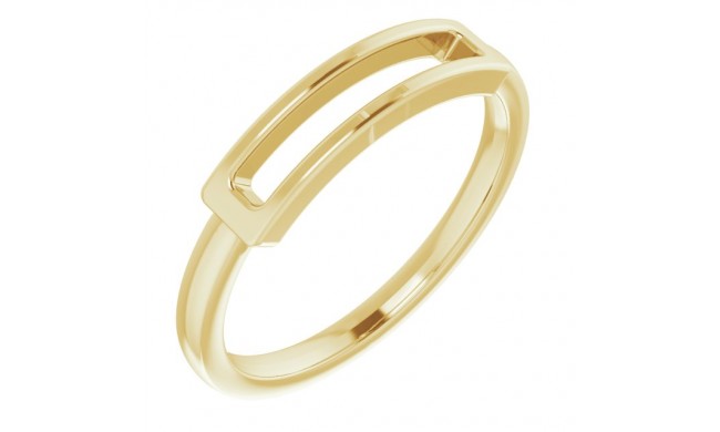 14K Yellow Open Bar Ring