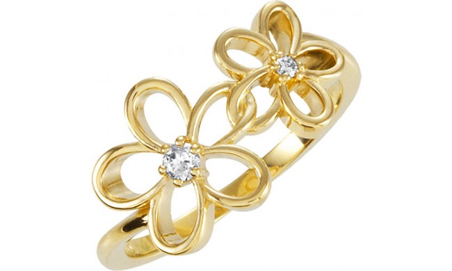 14k Yellow Gold Stuller Diamond Floral Fashion Ring