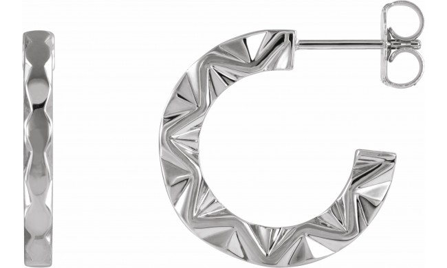 Platinum Geometric Hoop Earrings