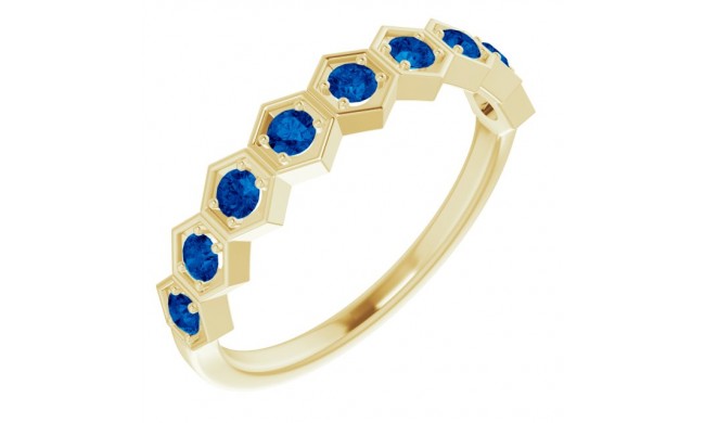 14K Yellow Blue Sapphire Stackable Ring