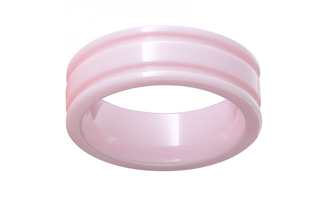 Pink Diamond CeramicFlat Ring with Rounded Edges