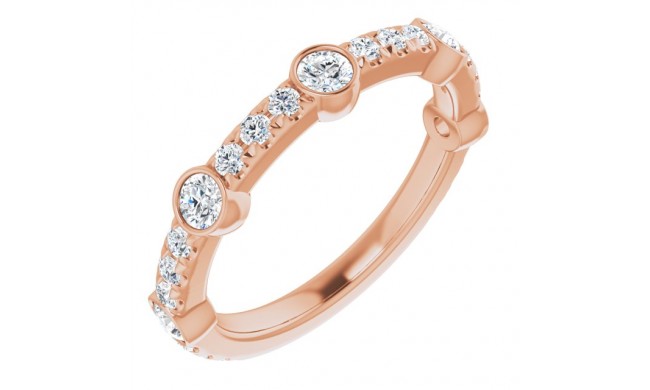 14K Rose 3/4 CTW Diamond Anniversary Band