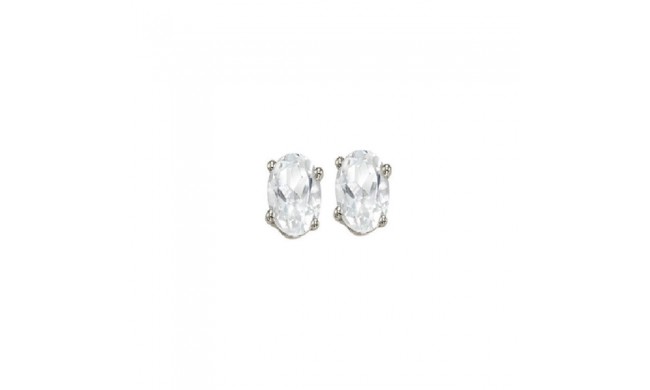 Gems One 14Kt White Gold White Topaz (7/8 Ctw) Earring