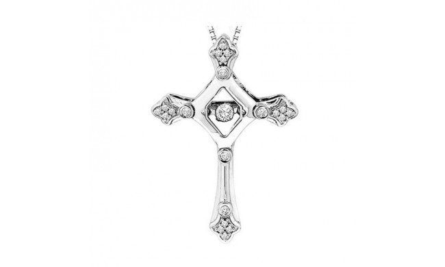Gems One 14KT White Gold & Diamond Rhythm Of Love Neckwear Pendant  - 1/10 ctw