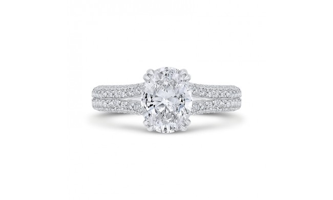 Shah Luxury 14K White Gold Diamond Engagement Ring (Semi-Mount)