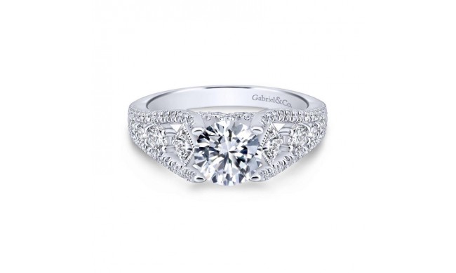 Gabriel & Co. 14k White Gold Entwined Straight Engagement Ring