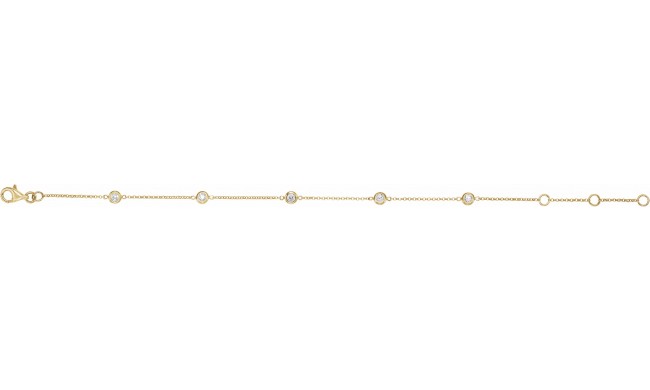 14K Yellow 1/4 CTW Diamond Bezel-Set 5-Station Bracelet