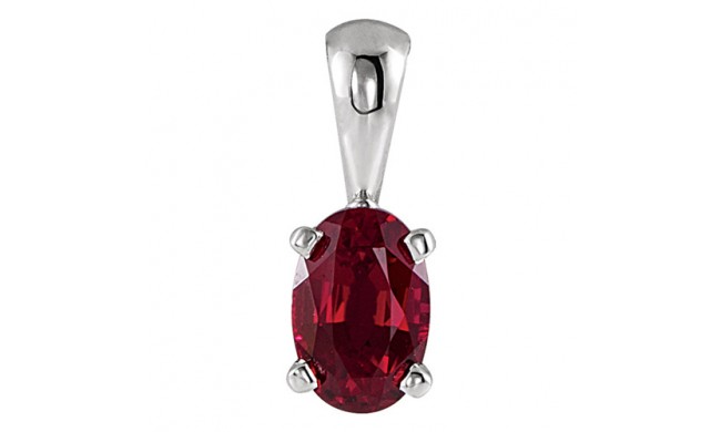 Stuller 14k White Gold Mozambique Garnet Pendant