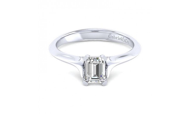 Gabriel & Co 14K White Gold Contemporary Solitaire Diamond Engagement Ring