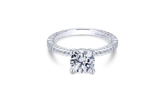 Gabriel & Co. 14k White Gold Contemporary Straight Engagement Ring