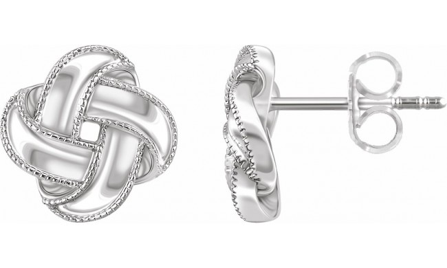 14K White Knot Earrings
