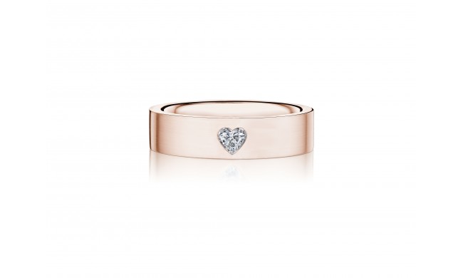 Henri Daussi 6mm Men's Wedding Band MBHS1 18k Gold Rose 0.15 Ctw.
