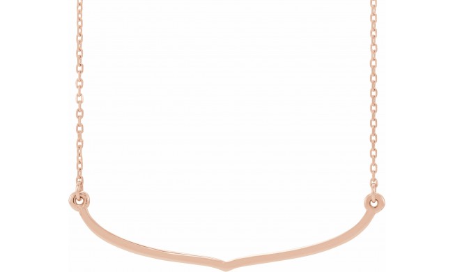 14K Rose Freeform Bar 16-18 Necklace