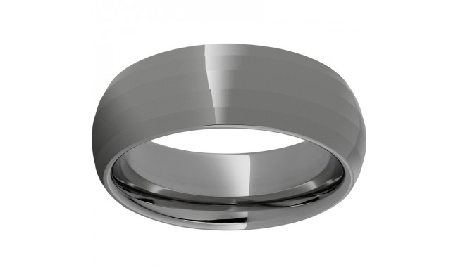 Rugged Tungsten  8mm Beveled Facets Polished Band